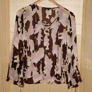 Mossimo Dutti Womens Sheer Camouflage Blouse With Cami 8